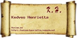 Kedves Henrietta névjegykártya