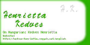 henrietta kedves business card